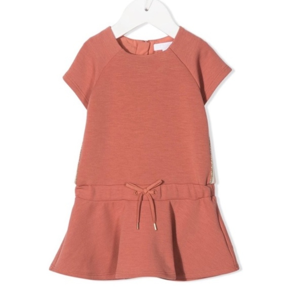 CHLOE GIRLS RUFFLED SHORT-SLEEVED MIDI DRESS
